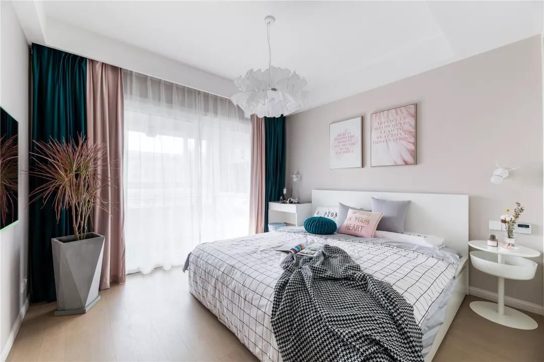 110㎡北欧风，暖色调的粉系主题，营造出温馨又浪漫优雅的空间装修效果图片_8