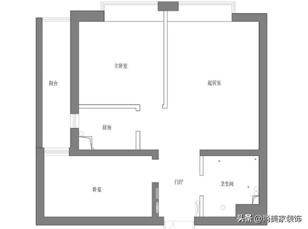 80㎡两室，二手房翻新，设计师重新设计！完工后太赞装修效果图片_1