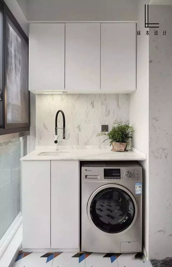 33张阳台洗衣机柜搭配，总有一款适合你家阳台装修效果图片_20