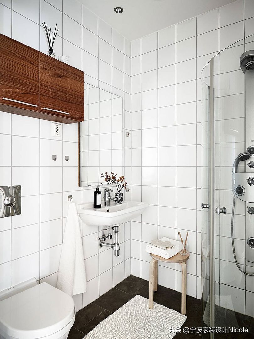 北欧莫兰迪色系的2室小户型公寓装修效果图片_15