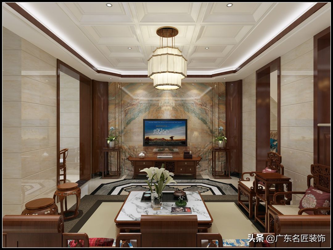 356m²新中式豪宅，盛世门庭，古典的低调与奢华装修效果图片_8