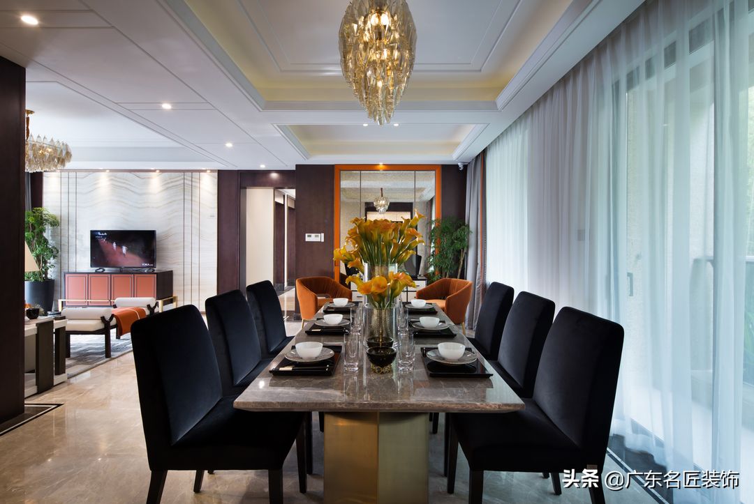 406m²轻奢风别墅，不一样的橙色，老板给豪宅也配上了“爱马仕”装修效果图片_8