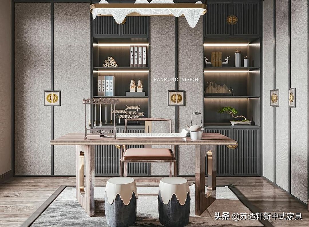 轻奢新中式风格家居，不止风格，更是对家具质量的体现装修效果图片_3