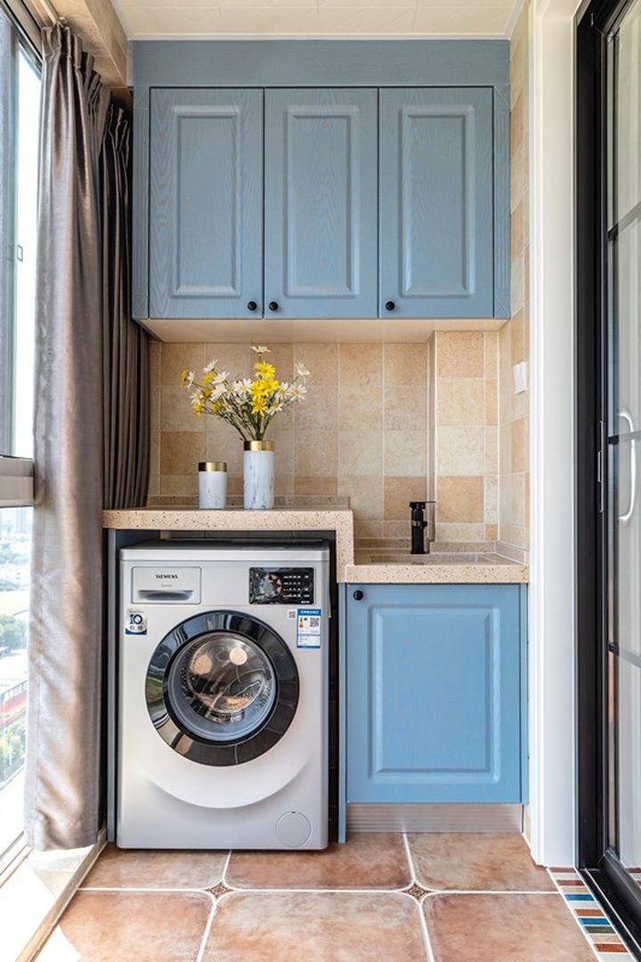 21张洗衣机+收纳柜搭配设计，这样的阳台才实用装修效果图片_10