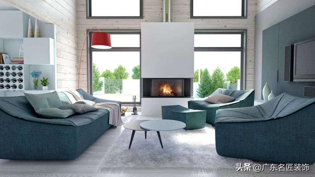 312m²简约风别墅，都是美好生活应该有的色彩装修效果图片_1