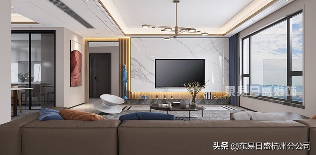 135㎡现代轻奢装修效果图，万木流光影，中南映星河装修效果图片_2