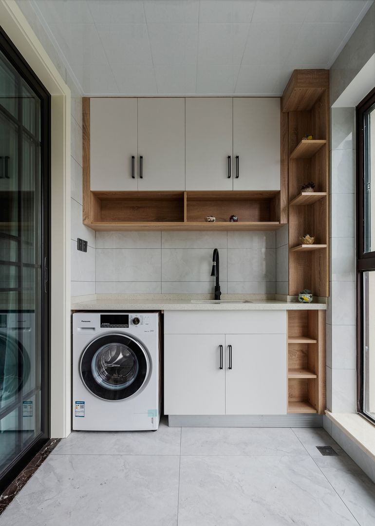 21张洗衣机+收纳柜搭配设计，这样的阳台才实用装修效果图片_2