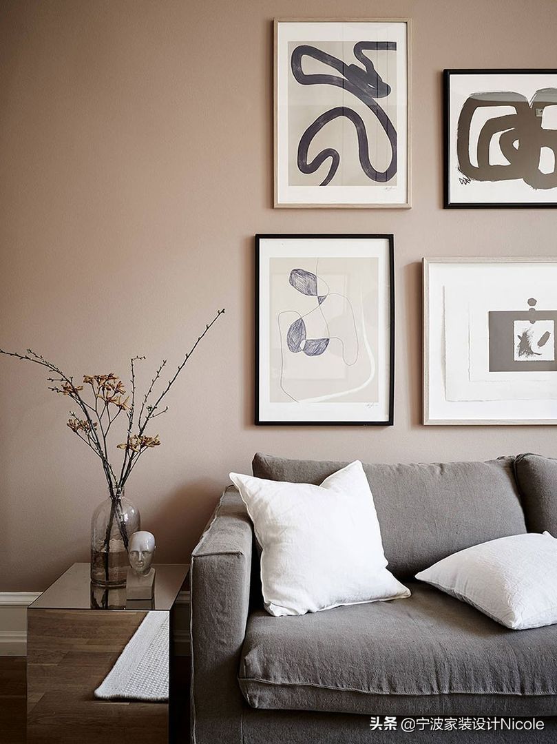 北欧莫兰迪色系的2室小户型公寓装修效果图片_3