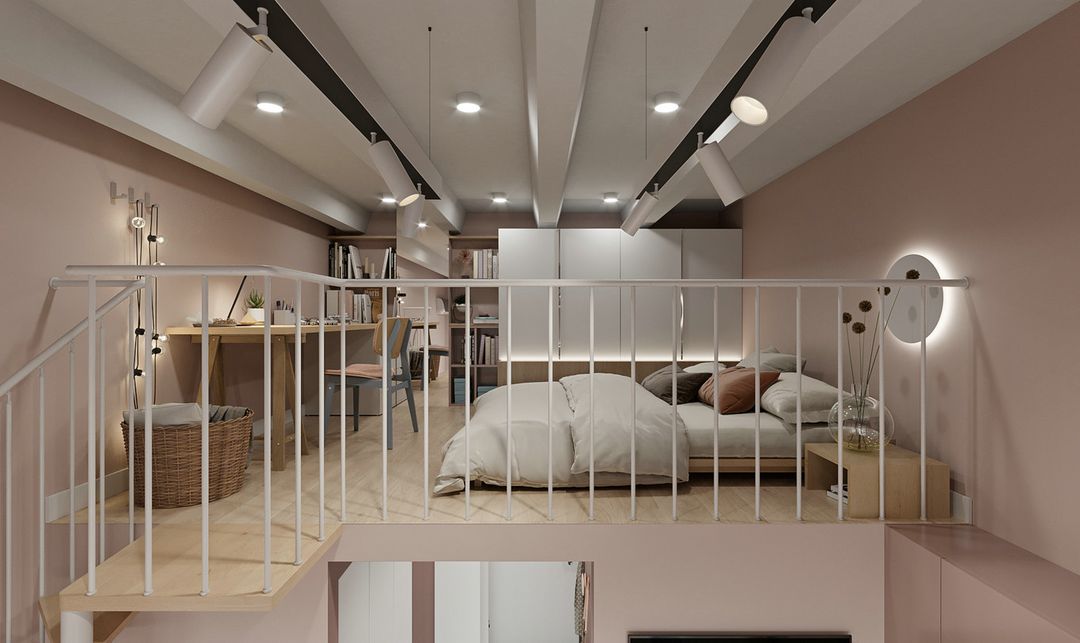 「家居设计」北欧橡皮粉LOFT设计装修效果图片_12