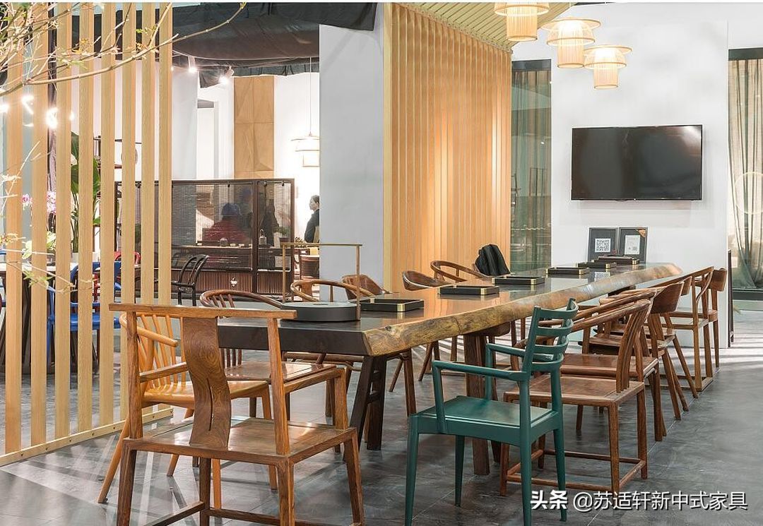新中式展会空间 实木家具，添染明媚、灵动之气装修效果图片_3
