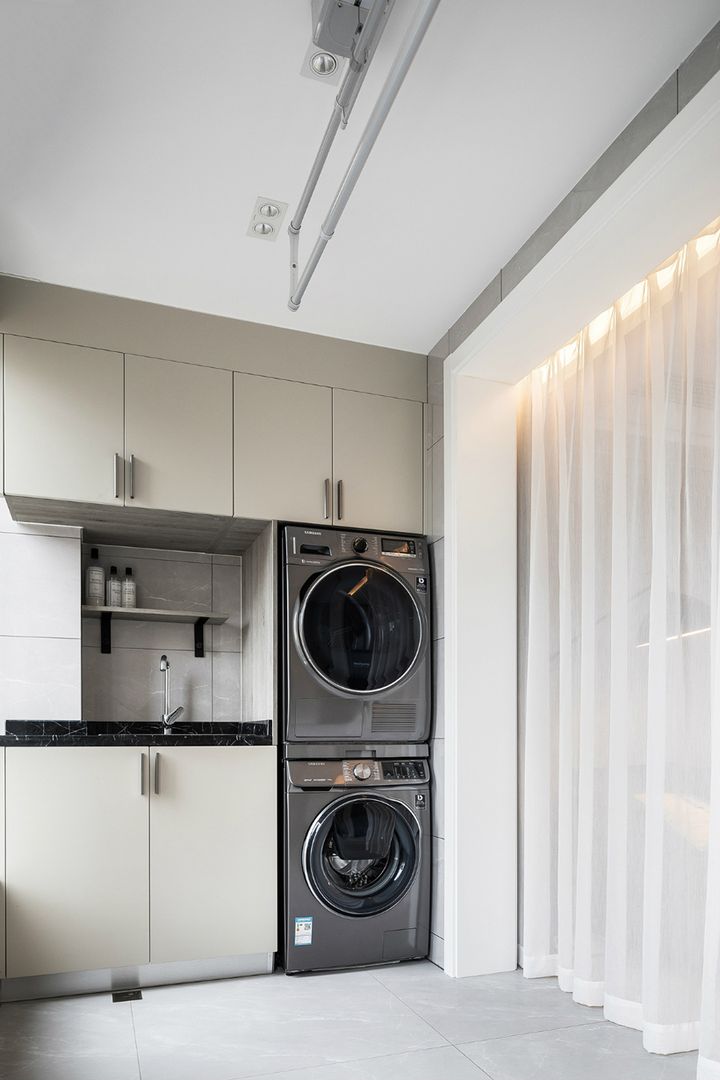 21张洗衣机+收纳柜搭配设计，这样的阳台才实用装修效果图片_14