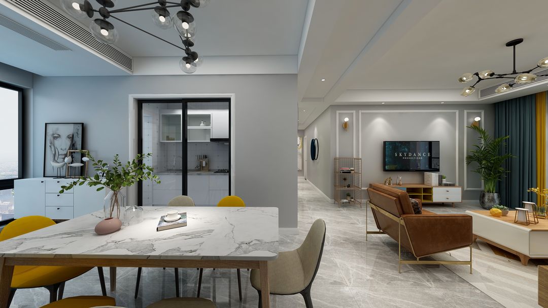 145 m² 四室两厅湖景房，生活不要太复杂，简简单单就好装修效果图片_2