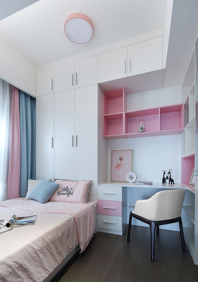 18张儿童房学习桌设计，孩子学习环境很重要装修效果图片_1