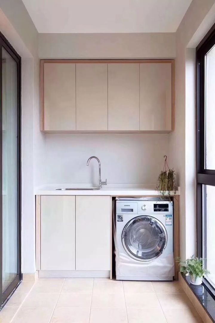 33张阳台洗衣机柜搭配，总有一款适合你家阳台装修效果图片_19