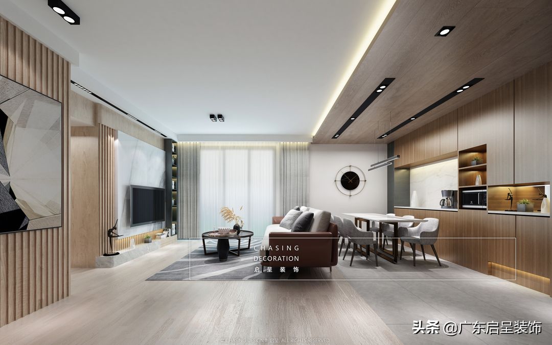 97㎡简约风的家，高级和实用一个也不能少！|#翠逸家园#装修效果图片_1