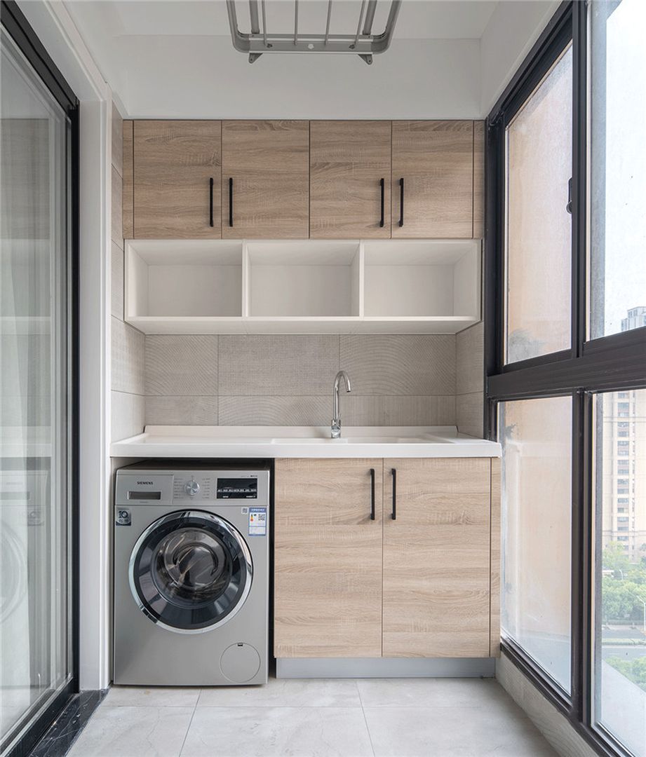 21张洗衣机+收纳柜搭配设计，这样的阳台才实用装修效果图片_18
