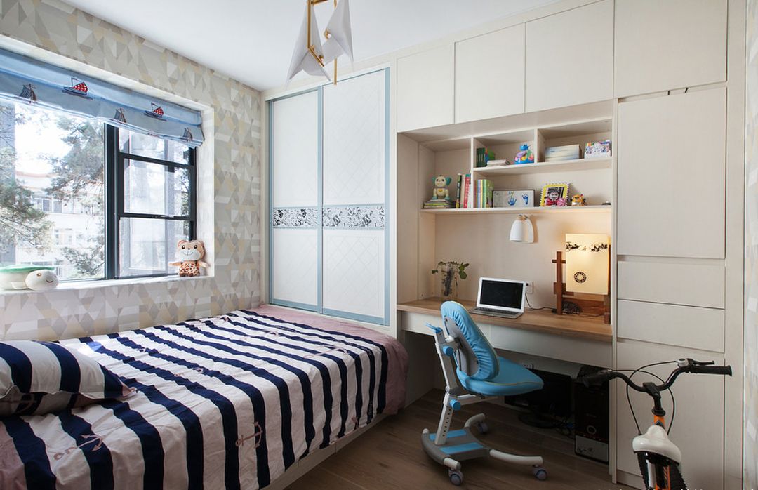 18张儿童房学习桌设计，孩子学习环境很重要装修效果图片_3