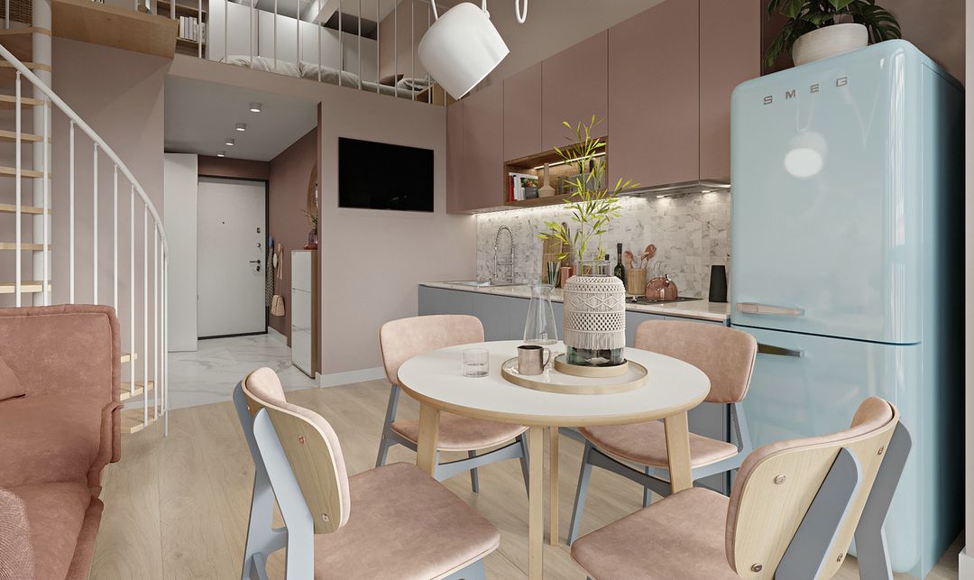 「家居设计」北欧橡皮粉LOFT设计装修效果图片_13