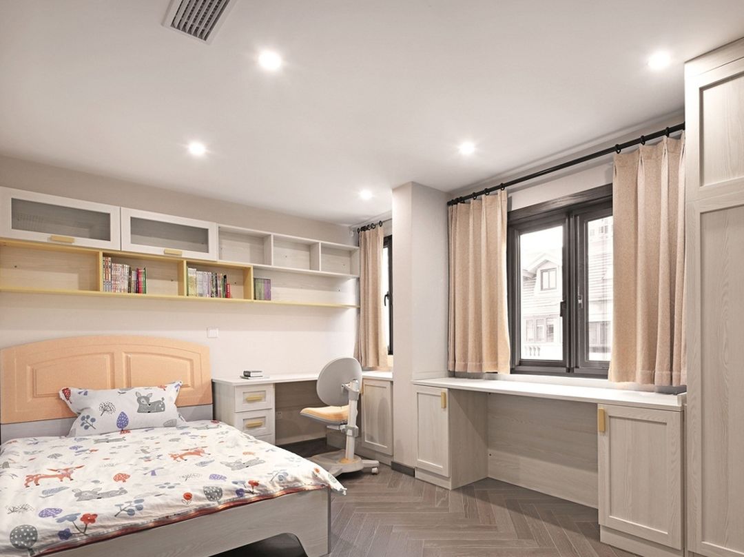 18张儿童房学习桌设计，孩子学习环境很重要装修效果图片_8