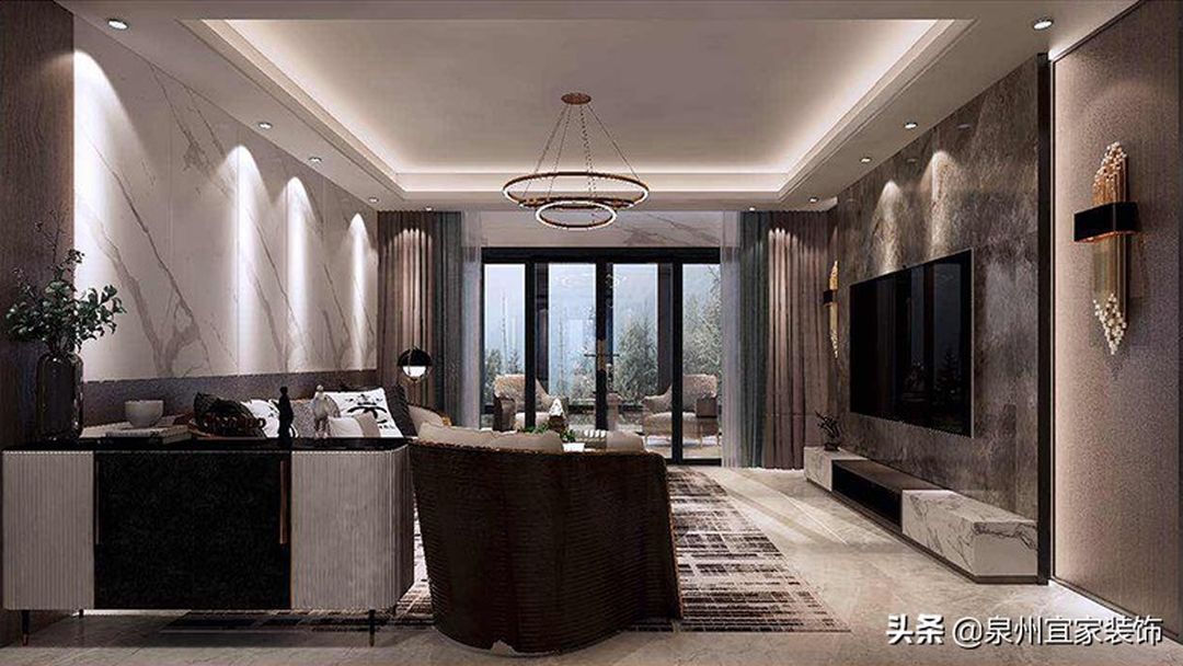 120㎡现代轻奢风三居室，高级灰质感，精致有格调的家装修效果图片_2