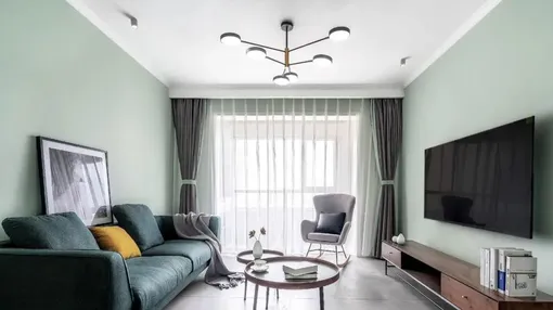 豆绿色撞上金属，二手房8.6万逆袭超A北欧风！#家点颜色#