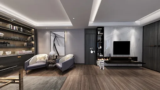 观山居300平米黑白灰风格装修