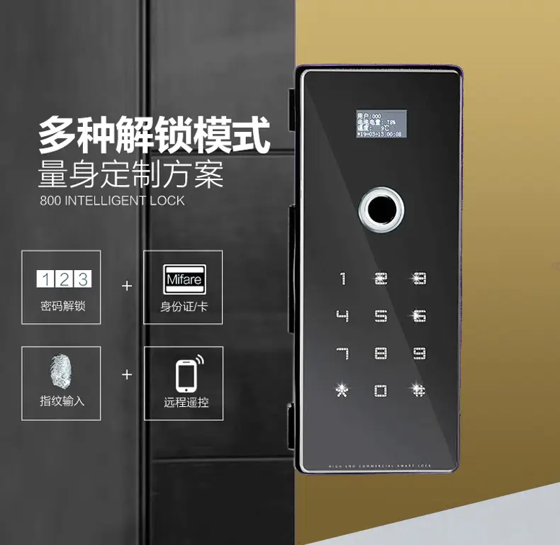 一把好的办公玻璃门智能锁图片_7