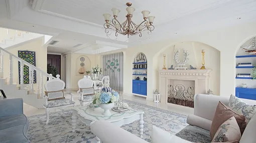 地中海风格LOFT，蓝色海洋花园美呆了！