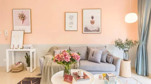 暗香|破旧老房变身粉+灰蓝、甜而不腻的时尚空间#家点颜色#