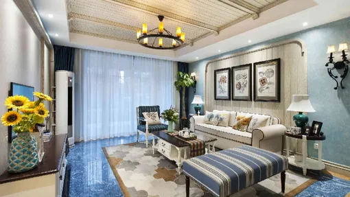 地中海风三居室，感受不一样的风情