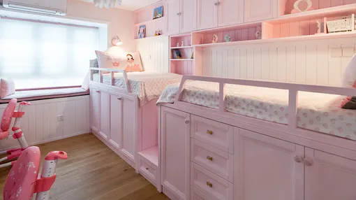 粉系双胞胎公主+少女心妈妈的清新北欧家—#家点颜色#