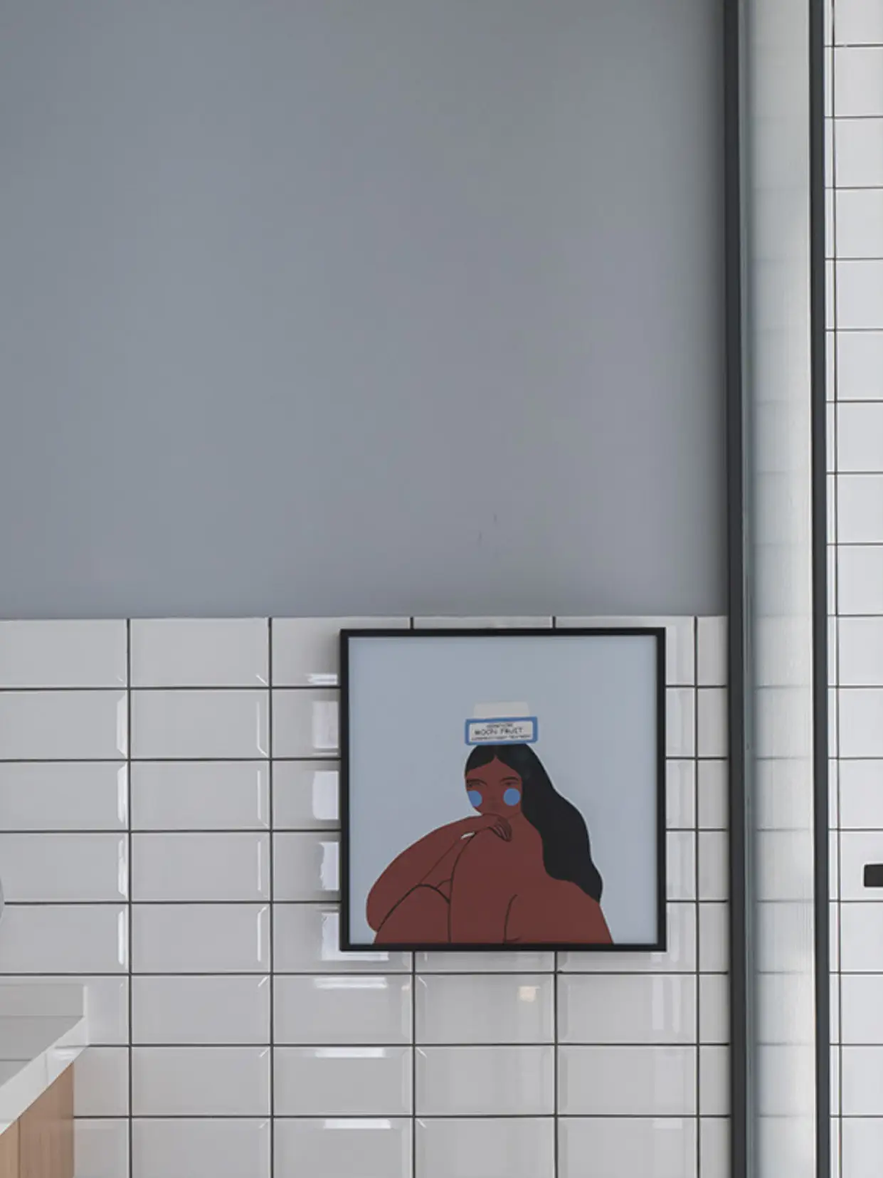 湖蓝色乳胶漆+小方砖，打造小清新干湿分离图片_1