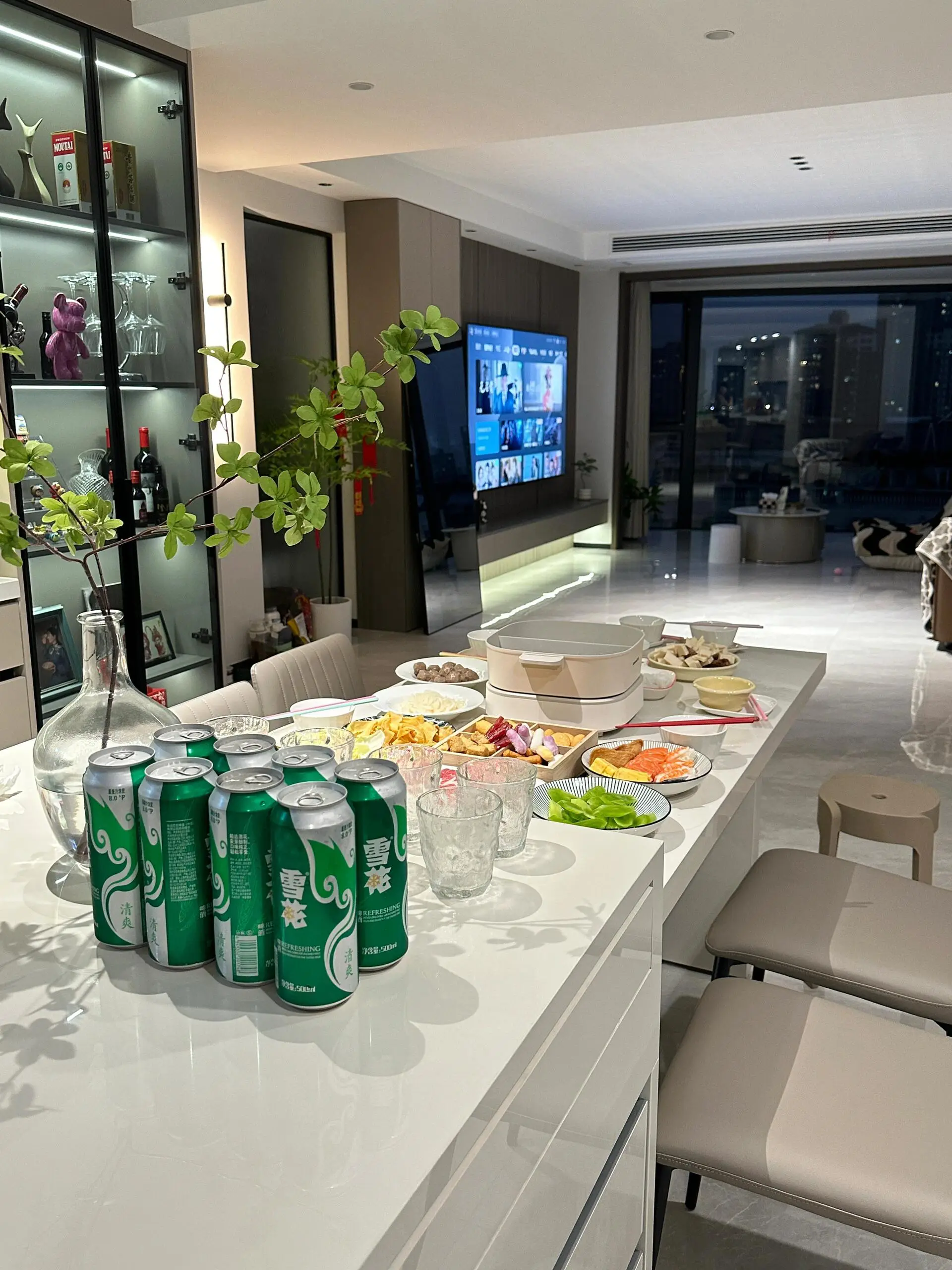 客餐厅一体1我家岛台餐桌真香图片_1