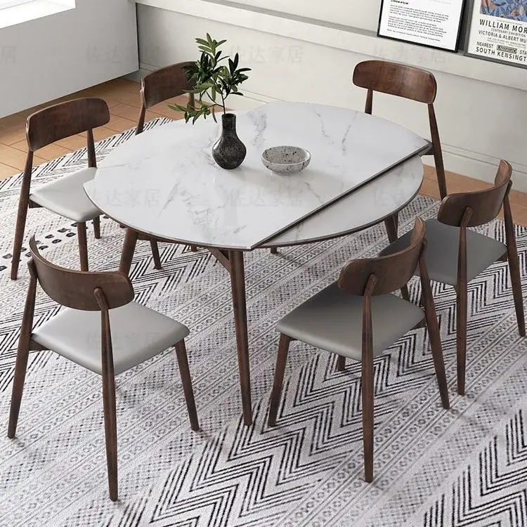 餐桌折叠可伸缩圆桌图片_2