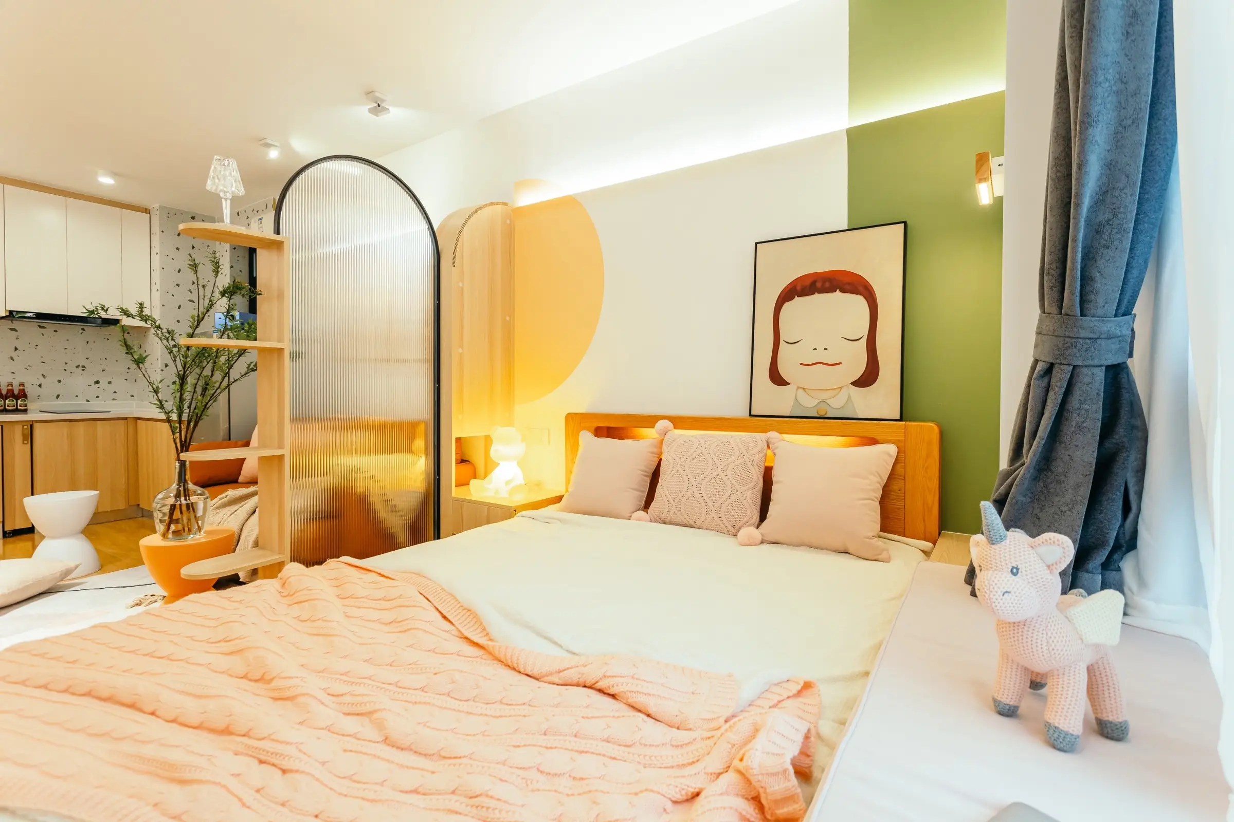 玩大了！直接一面墙用多巴胺色系～图片_6