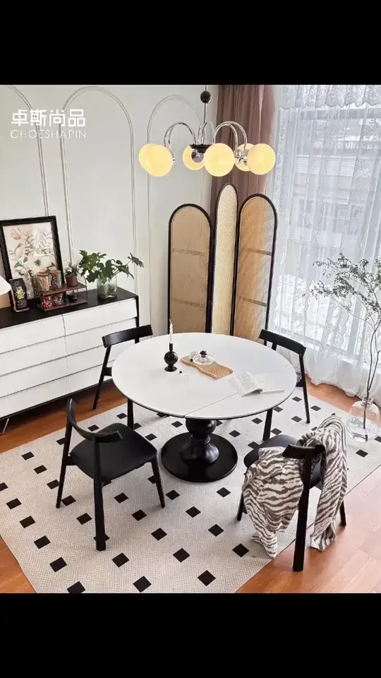 你们想要的可方可圆的实木岩板餐桌它来了